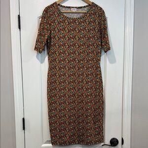 LulaRoe Geometric Patterned Dress Large